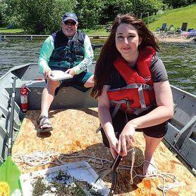 Chelsea Cooper in the boat